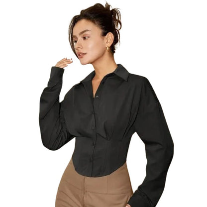 Long Sleeve Collared Blouse