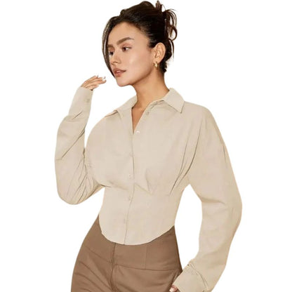 Long Sleeve Collared Blouse