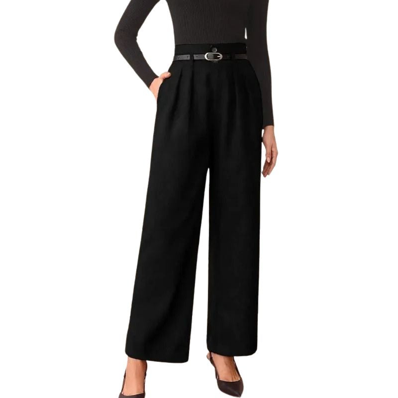 Vintage High-Waist Straight-Leg Trousers