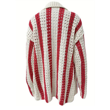 Vintage Striped Knit Cardigan