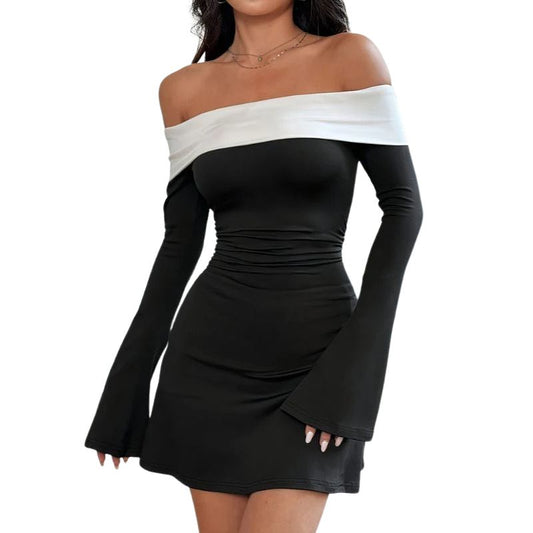 Off-Shoulder Black Mini Dress