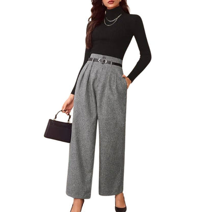 Vintage High-Waist Straight-Leg Trousers